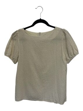 Slowand Cream Textured Puff Sleeve Blouse